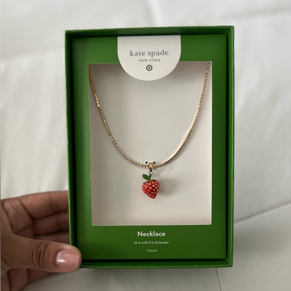 kate spade Jewelry - *NEW* Kate Spade New York x Target Gold Strawberry Charm Tennis Necklace